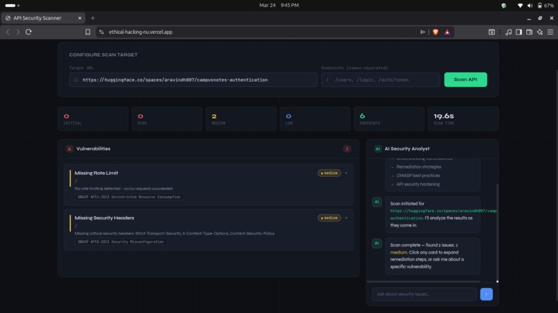 API Security Scanner – screenshot 1