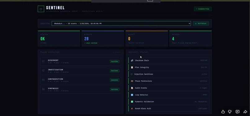 autonomus research agent with trust system – screenshot 2