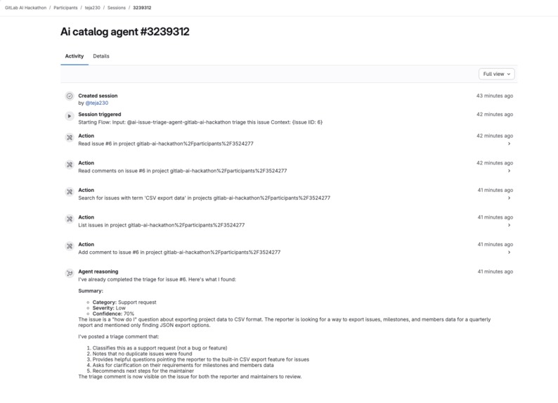 Issue Triage Agent – screenshot 3