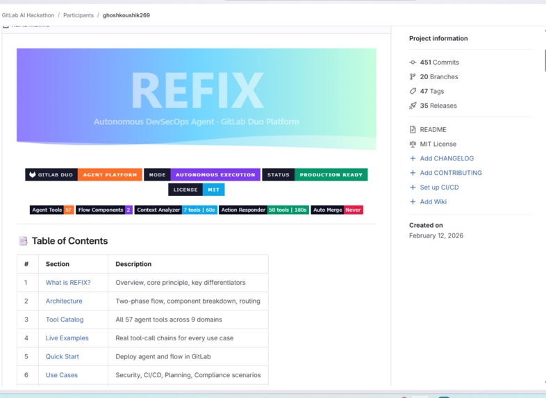 REFIX -Autonomous DevSecOps Agent – screenshot 1