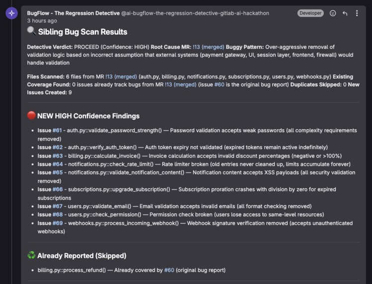 BugFlow: AI Regression Detective & CI Optimizer – screenshot 1