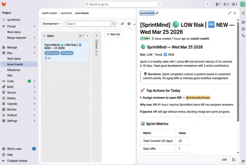 SprintMind – screenshot 2
