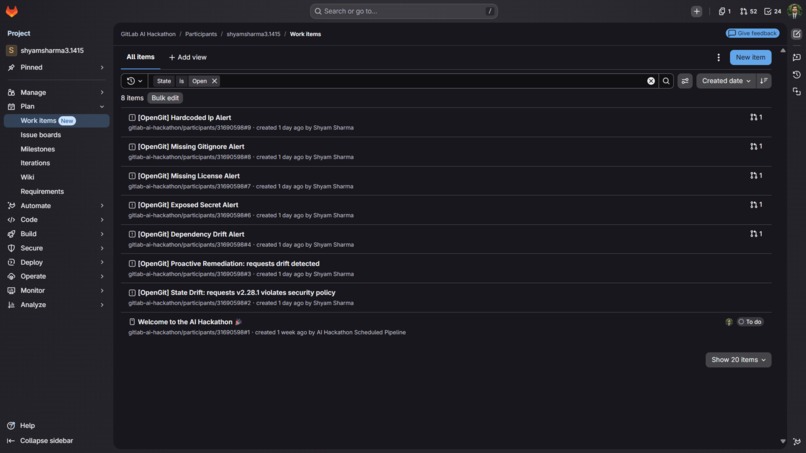 OpenGit SRE — Autonomous Namespace Guardian – screenshot 6