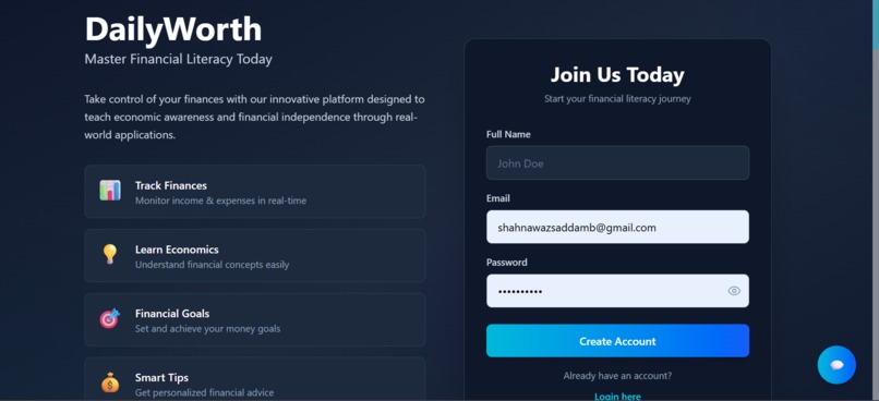 DailyWorth – screenshot 1