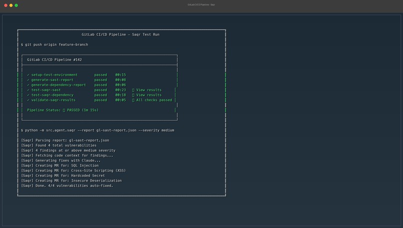 Saqr — Autonomous Security Remediation Agent – screenshot 1