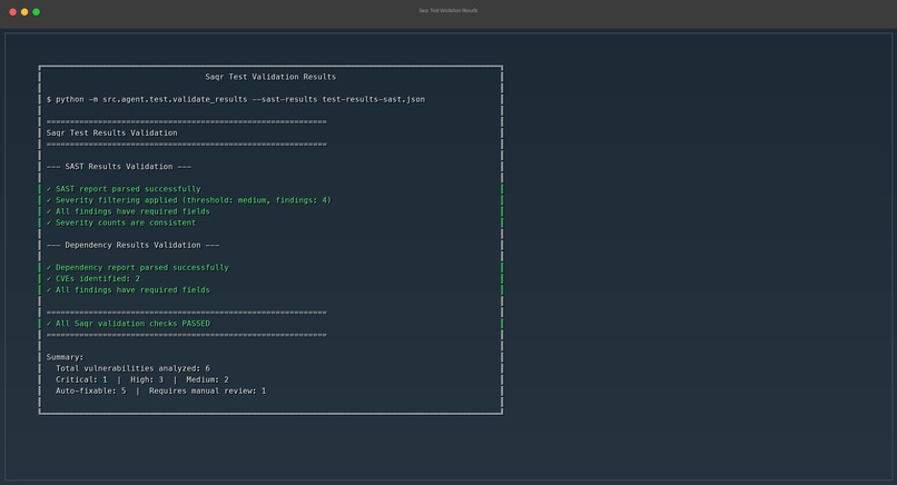 Saqr — Autonomous Security Remediation Agent – screenshot 5