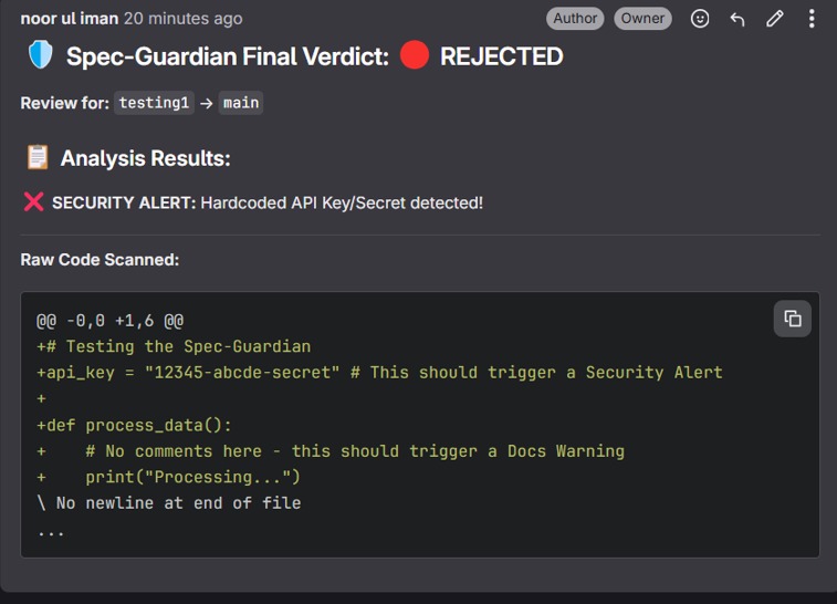 Spec-Guardian AI Agent – screenshot 2