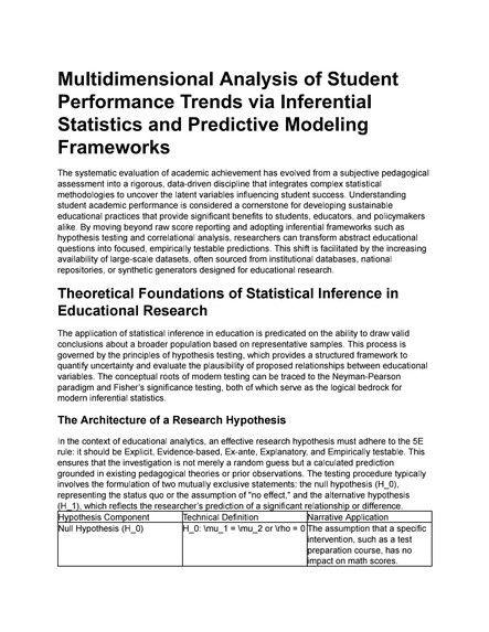 Student Performance Trends: Statistics and Predictive Model – screenshot 1