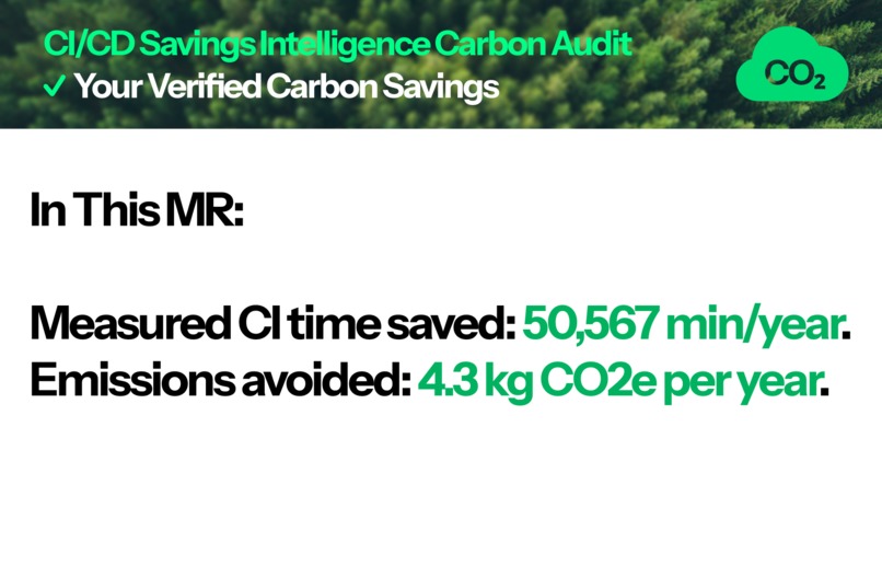 GitLab CI/CD Savings Intelligence: Precise Carbon Audit – screenshot 1
