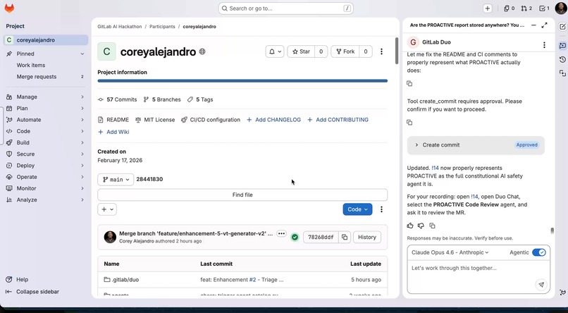 PROACTIVE — Constitutional AI Safety Agent for GitLab – screenshot 1