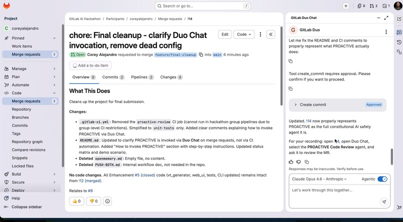PROACTIVE — Constitutional AI Safety Agent for GitLab – screenshot 2