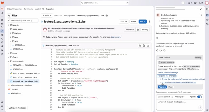 Code Asset Agent: AI-Powered Agent for Code Asset Governance – screenshot 2