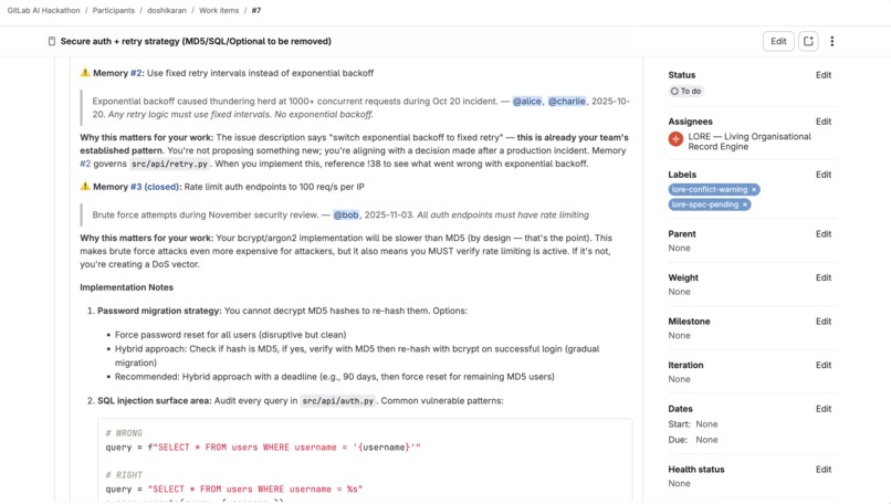 LORE - Living Organizational Record Engine – screenshot 10