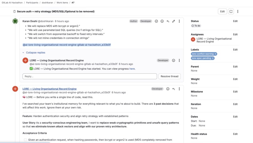 LORE - Living Organizational Record Engine – screenshot 13