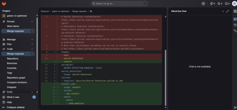 Green CI Optimizer – screenshot 2