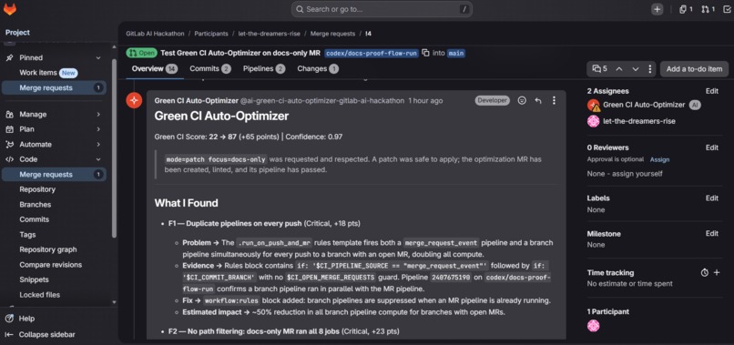 Green CI Auto-Optimizer – screenshot 4