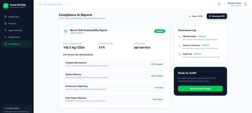 Green DevOps Agent – screenshot 2