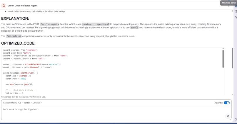 Green DevOps Agent – screenshot 3