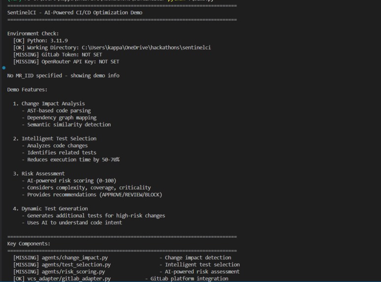SentinelCI – screenshot 1