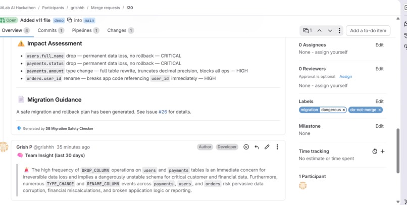 DB Migration Safety Checker – screenshot 3