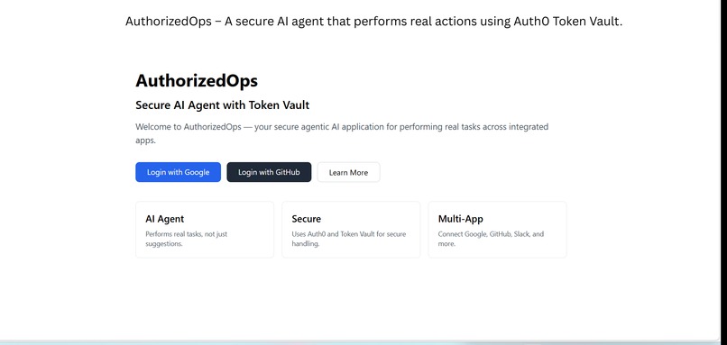 AuthorizedOps: Secure AI Agent with Token Vault – screenshot 1