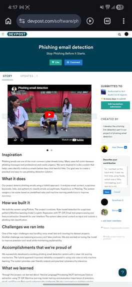 Phishing email detection – screenshot 2