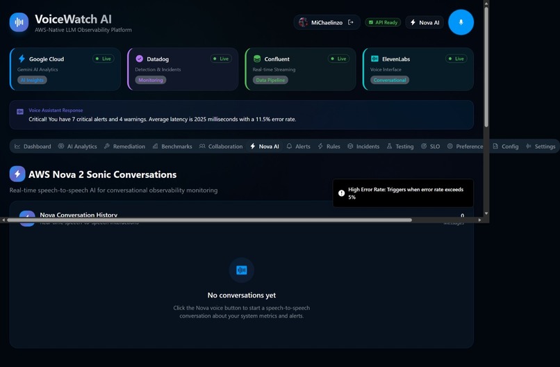 VoiceWatch AI AWS-Native LLM Observability Platform – screenshot 4