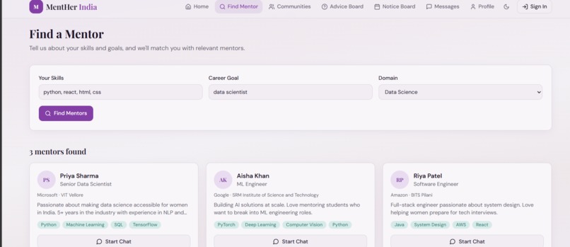 MentHer - Mentorship & Community Platform for Women in Tech – screenshot 2
