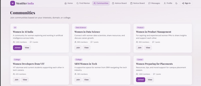 MentHer - Mentorship & Community Platform for Women in Tech – screenshot 3