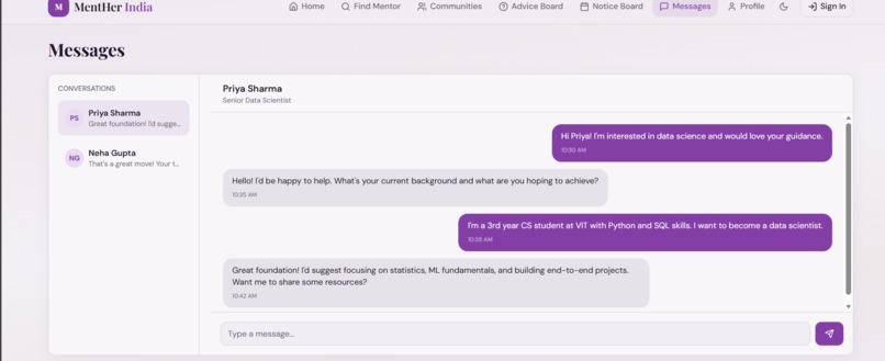 MentHer - Mentorship & Community Platform for Women in Tech – screenshot 6
