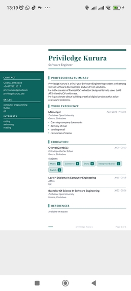 Fambai cv – screenshot 3