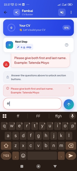 Fambai cv – screenshot 1