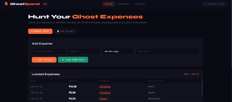  GhostSpend – AI Hidden Expense Detector – screenshot 1