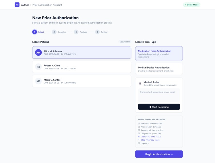 AI prior authorization agent – screenshot 1