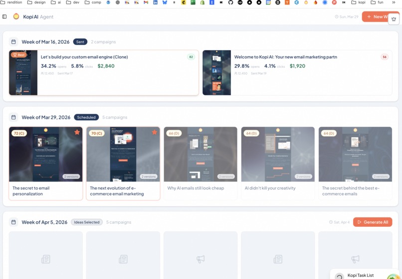 kopi ai email marketing agent – screenshot 2