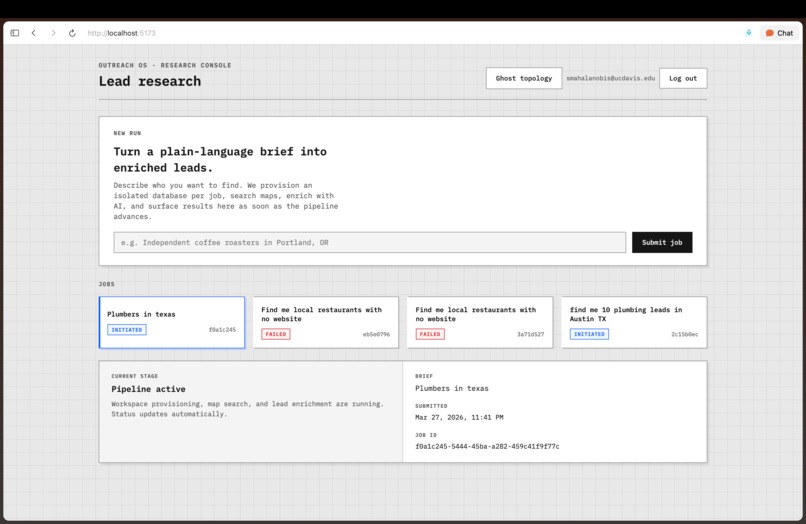 Outreach OS – screenshot 2