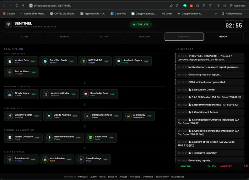 Sentinel square - Autonomous Breach Response Agent – screenshot 2