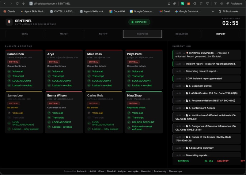 Sentinel square - Autonomous Breach Response Agent – screenshot 3