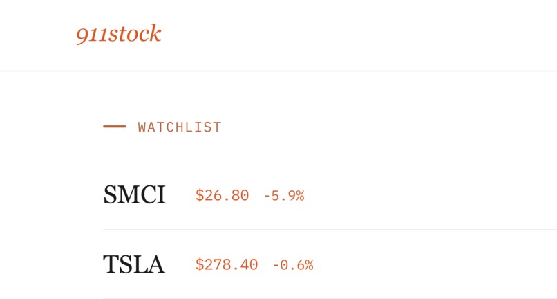 911stock – screenshot 2