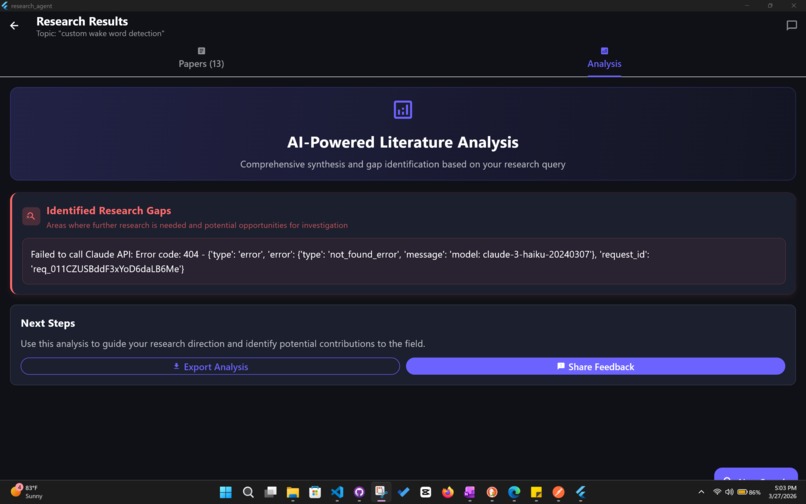 Deep academic research agent – screenshot 2