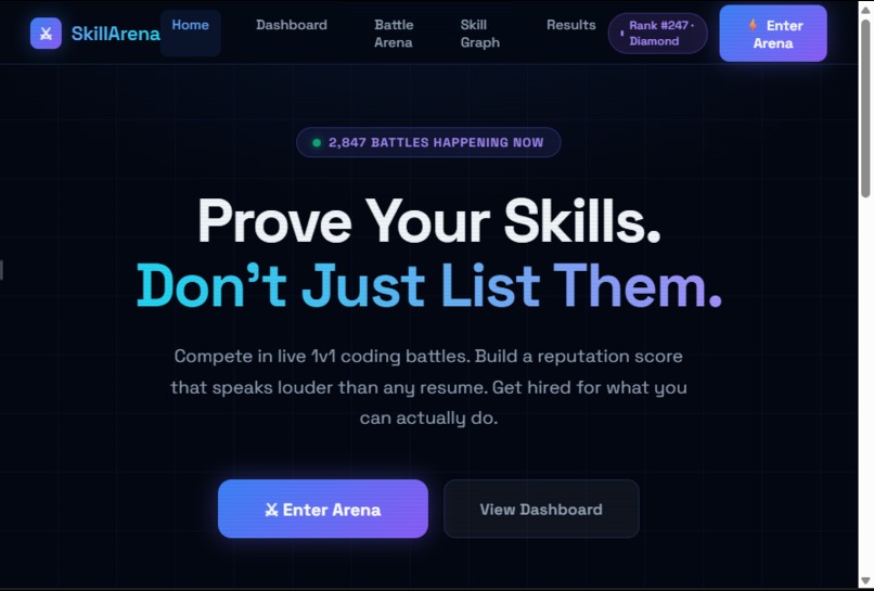 AI-Powered Skill Marketplace + Live Skill Battle Arena – screenshot 1