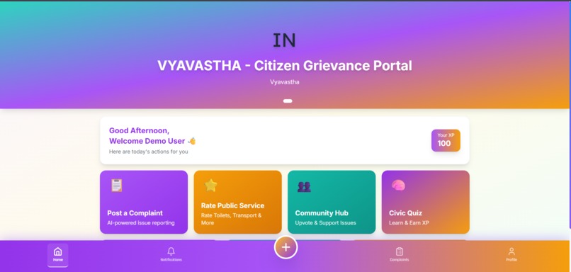VYAVASTHA: Bridging Citizens & Government with AI – screenshot 3
