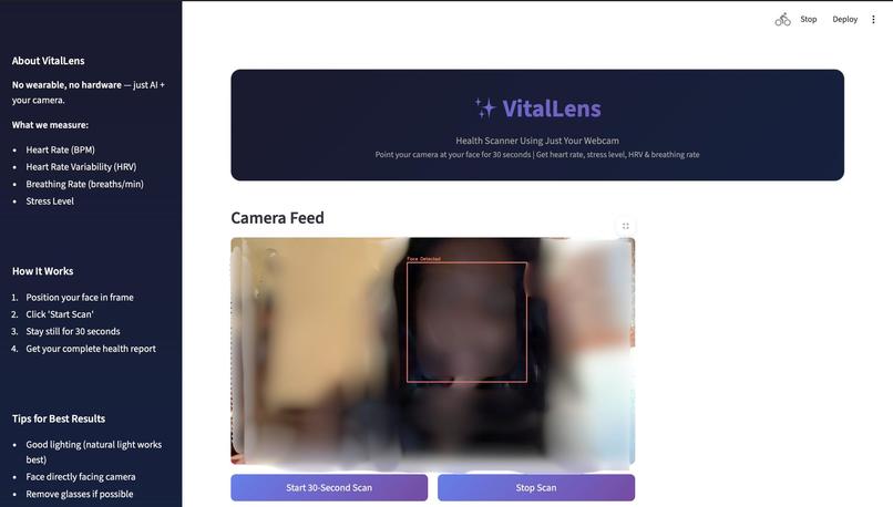 VitalLens AI: Zero-Hardware Biometric Intelligence – screenshot 2