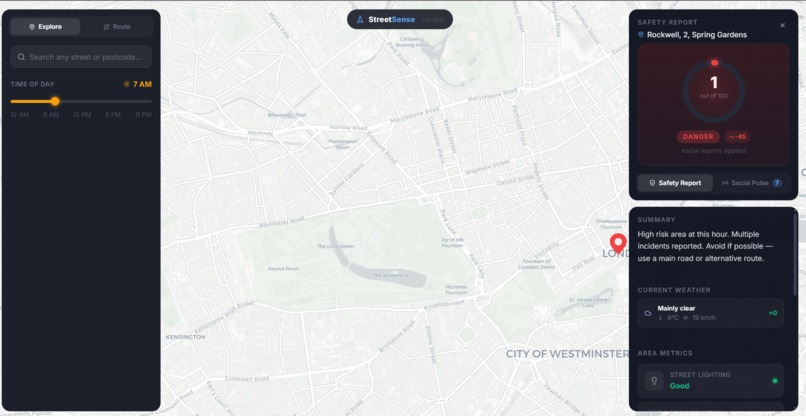 StreetSense – screenshot 2