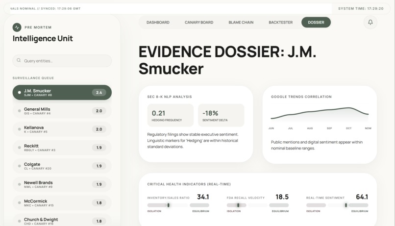 Pre mortem – screenshot 2