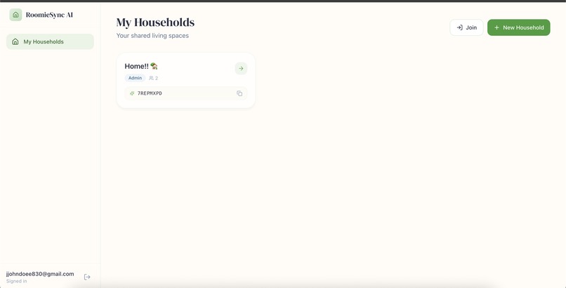 RoomieSyncAI – screenshot 1