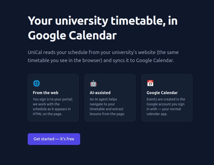 UniversityCalendarSync AI – screenshot 1