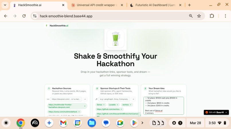 HackathonSmoothie – screenshot 2