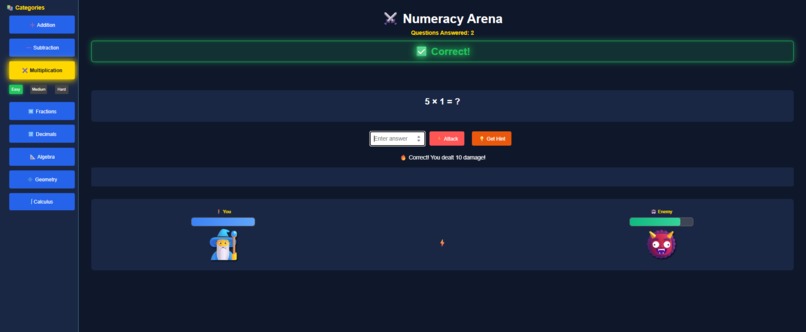 Numeracy Arena / Table 24 – screenshot 2