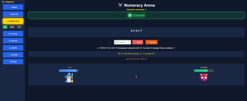 Numeracy Arena / Table 24 – screenshot 5